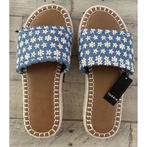 Torrid Floral‎ Single Band Slide Shoes Size 8WW - New W/Tags